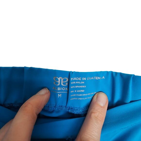 Albion Blue Athletic Pants Crop Ankle Zip Drawstring Waist Women M Pockets - Picture 6 of 8